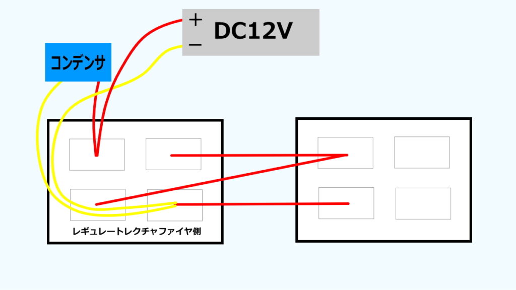 直流12Vの簡易配線図