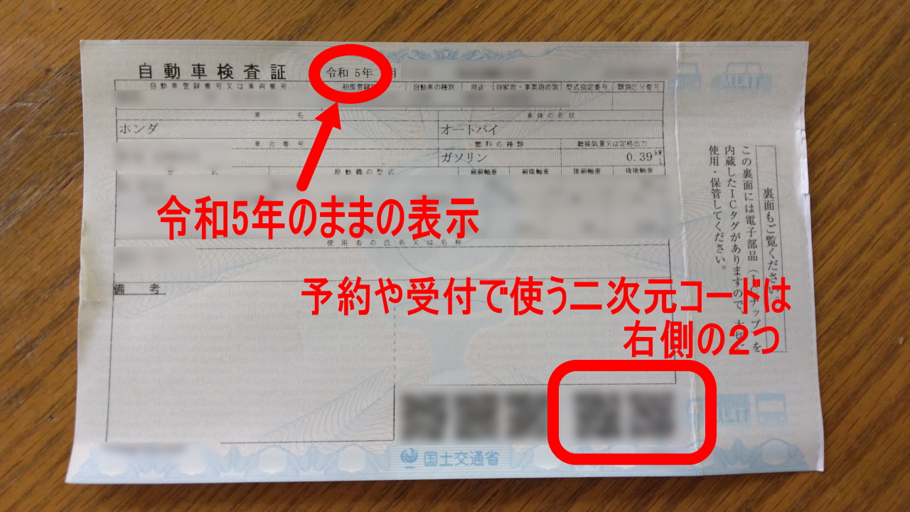 車検後でも日付が変わらない車検証